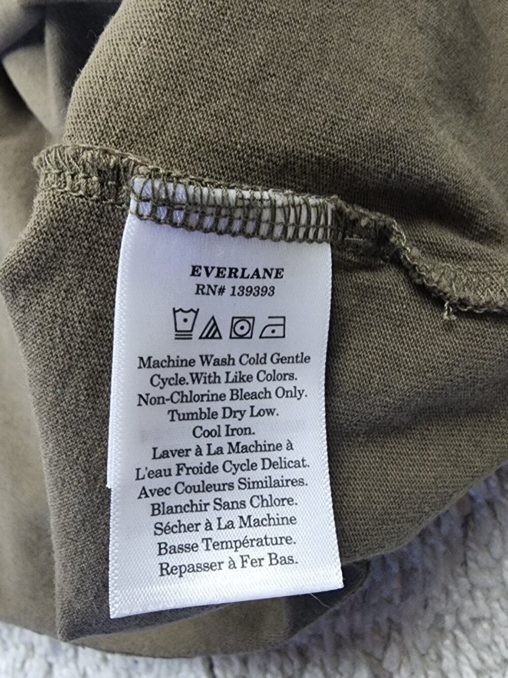 Everlane Organic Cotton Crew Neck T-Shirt Men XL Brown Green Short Sleeve Tee - Picture 6 of 6